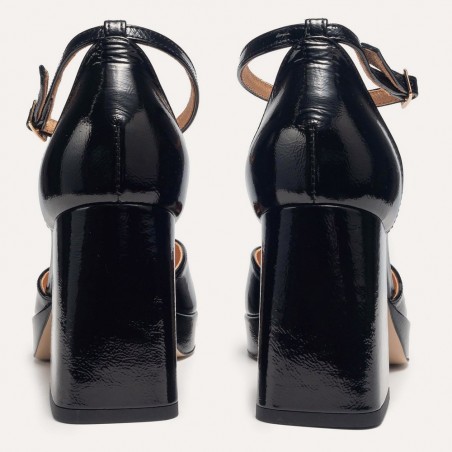 Sandały LOU heel czarny lakier